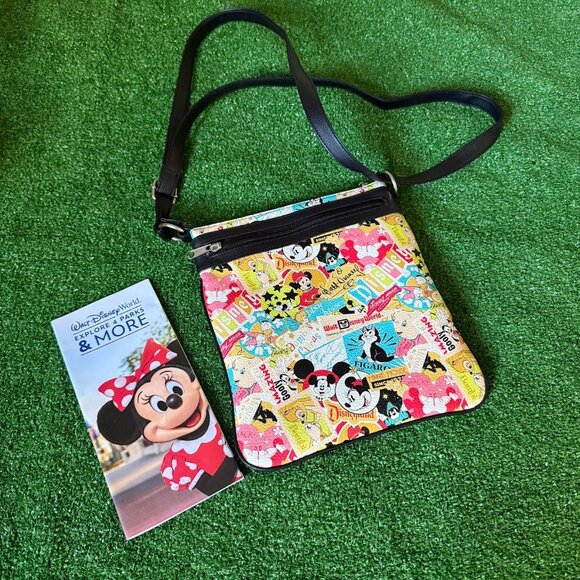Disney Parks Mickey Mouse Exclusive Classic Collage Pattern Crossbody Purse Bag - Picture 1 of 11